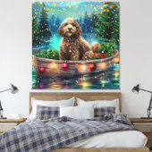 Cockapoo kerstvakantie canvas afdruk (Insitu (Slaapkamer))