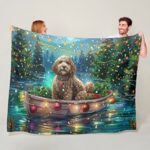 Cockapoo kerstvakantie fleece deken
