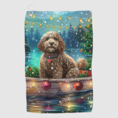 Cockapoo kerstvakantie golfhanddoek (Voorkant)