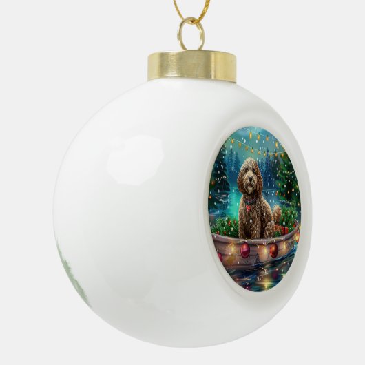 Cockapoo kerstvakantie keramische bal ornament (Links)