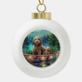 Cockapoo kerstvakantie keramische bal ornament (Voorkant)