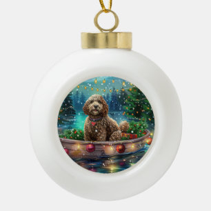 Cockapoo kerstvakantie keramische bal ornament
