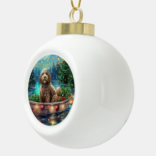 Cockapoo kerstvakantie keramische bal ornament (Rechts)