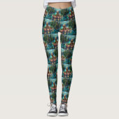 Cockapoo kerstvakantie leggings (Voorkant)