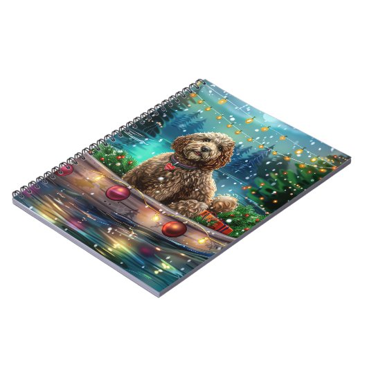 Cockapoo kerstvakantie notitieboek (Linkerzijde)