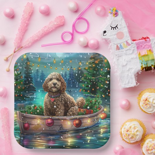 Cockapoo kerstvakantie papieren bordje (Feest)