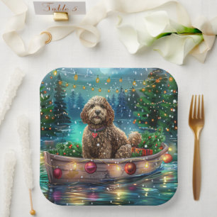 Cockapoo kerstvakantie papieren bordje