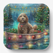 Cockapoo kerstvakantie papieren bordje (Voorkant)