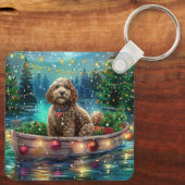 Cockapoo kerstvakantie sleutelhanger (Achterkant)