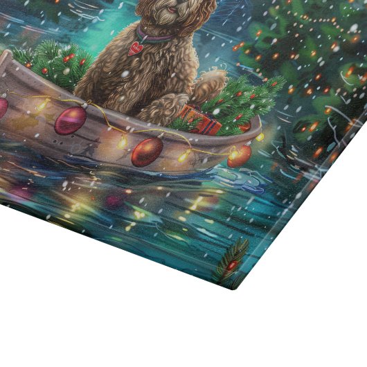 Cockapoo kerstvakantie snijplank (Hoek)