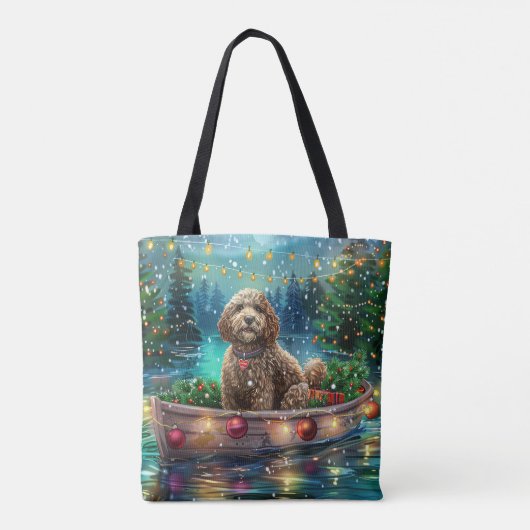 Cockapoo kerstvakantie tote bag (Achterkant)