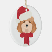 Cockapoo kerstversiering. sneeuwvlokdecoratie keramisch ornament (Rechts)