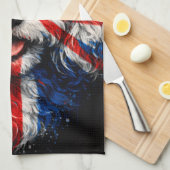 Cockapoo keuken Union Jack Britse hond handdoek (Quarter Fold)