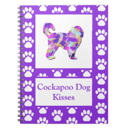 Cockapoo Kisses Schattig Hond Silhouet PurplePY&B Notitieboek