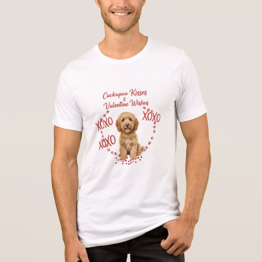 Cockapoo Kisses Valentine Wishes Dog Lover Tri-Blend Shirt (Voorkant)
