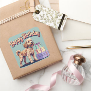 Cockapoo kleurrijk vierkante sticker