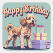 Cockapoo kleurrijk vierkante sticker (Voorkant)