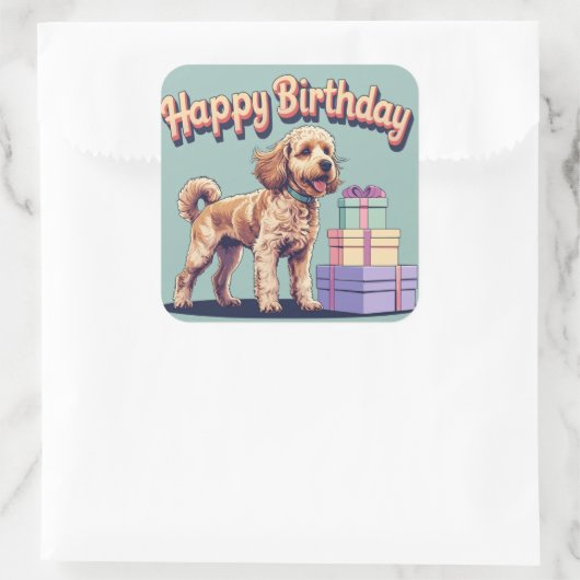 Cockapoo kleurrijk vierkante sticker (Tas)