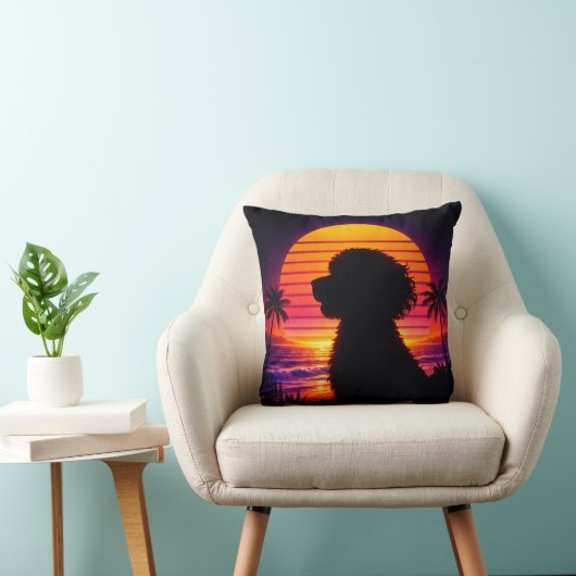 Cockapoo kussen - Retro cadeau voor Cockapoo honde (Stoel)