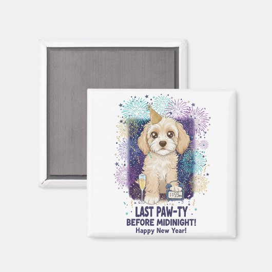 Cockapoo Last Paw-ty 2026! Happy New Year Magneet (Voorkant / Achterkant)