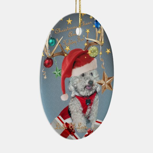 Cockapoo Licks of KerstLove Ornament (Rechts)