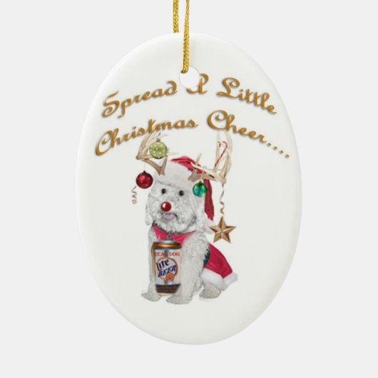 Cockapoo Licks of KerstLove Ornament (Achterkant)