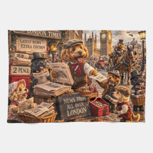 Cockapoo London Muurkunst – Vintage Theedoek