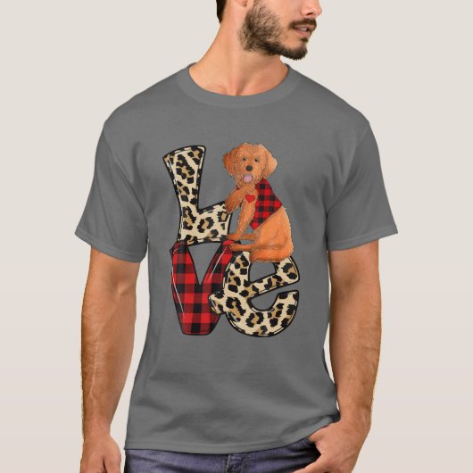 Cockapoo Love Leopard Pset Happy Valentines Day D T-shirt (Voorkant)