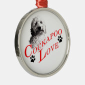 Cockapoo Love Metalen Ornament (Rechts)