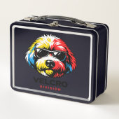 Cockapoo Lunchtrommel Kleurrijke Hond Cadeau (Voorkant)