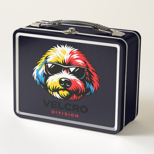 Cockapoo Lunchtrommel Kleurrijke Hond Cadeau (Voorkant)