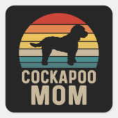 Cockapoo Mam Vierkante Sticker (Voorkant)