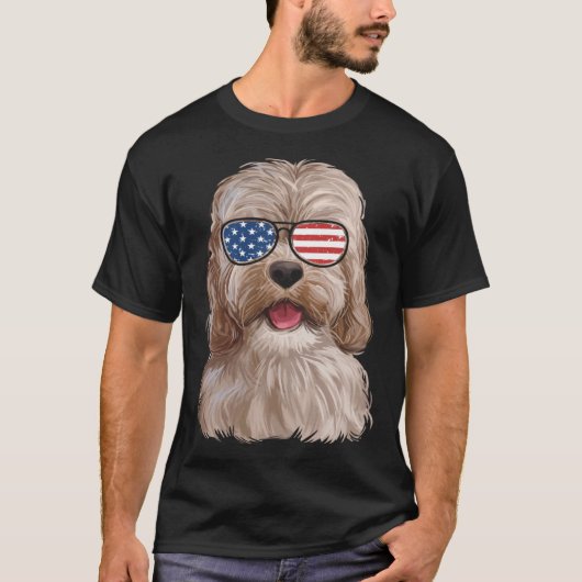 Cockapoo Mannen Vrouwen Kinder Amerikaanse Flag Do T-shirt (Voorkant)