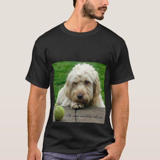 Cockapoo met bal t-shirt (Voorkant)