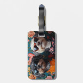 Cockapoo met hart Rozen Valentijnsdag Bagagelabel (Achterkant verticaal)