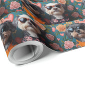 Cockapoo met hartrozen Valentijnsdag Cadeaupapier (Rol Hoek)