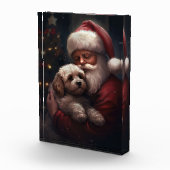 Cockapoo met kerstman Feestelijke Kerst Fotoblokken (Rechts)