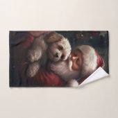 Cockapoo met kerstman Festieve Kerst Bad Handdoek (Handdoek)