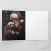 Cockapoo met kerstman Festieve Kerst Kaart (Binnen)