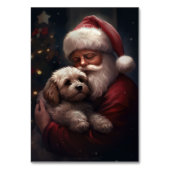 Cockapoo met Kerstman Festieve Kerstmis Kaart (Achterkant)