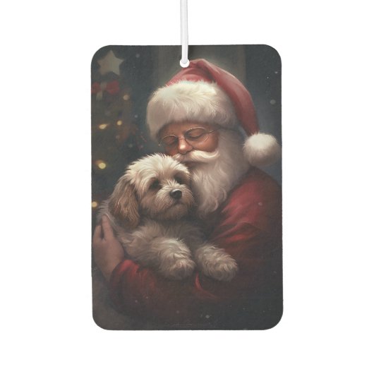 Cockapoo met Kerstman Festive Kerst  Luchtverfrisser (Voorkant)