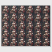 Cockapoo met Kerstman Festive Kerstmis Cadeaupapier (Vlak)