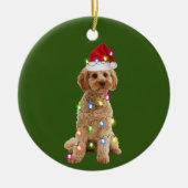 Cockapoo met kerstscafts-Pet Keramisch Ornament (Voorkant)