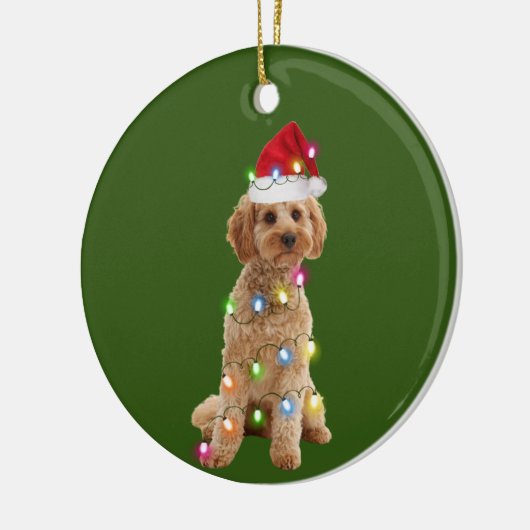 Cockapoo met kerstscafts-Pet Keramisch Ornament (Links)