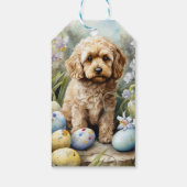 Cockapoo met paaseieren Vakantie Cadeaulabel (Achterkant)