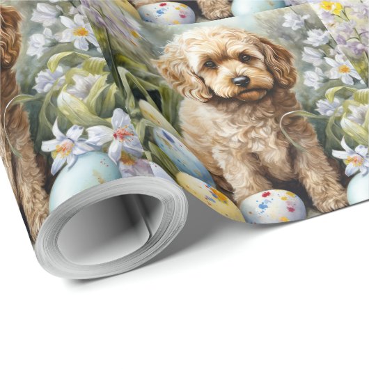 Cockapoo met paaseieren Vakantie Cadeaupapier (Rol Hoek)