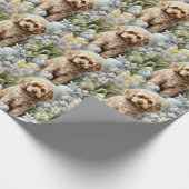 Cockapoo met paaseieren Vakantie Cadeaupapier (Hoek)