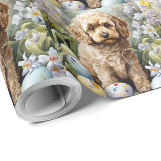Cockapoo met paaseieren Vakantie Cadeaupapier (Rol Hoek)