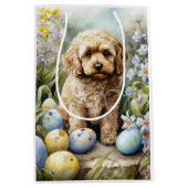 Cockapoo met paaseieren Vakantie Medium Cadeauzakje (Voorkant)