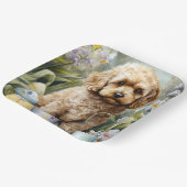 Cockapoo met paaseieren Vakantie Papieren Bordje (Gebogen)